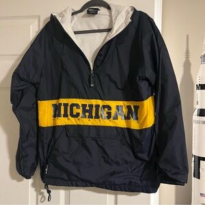 Michigan gymnastics lined quarter zip windbreaker, men’s small